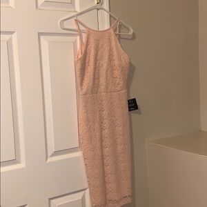 Pink Lace Cami Midi Dress